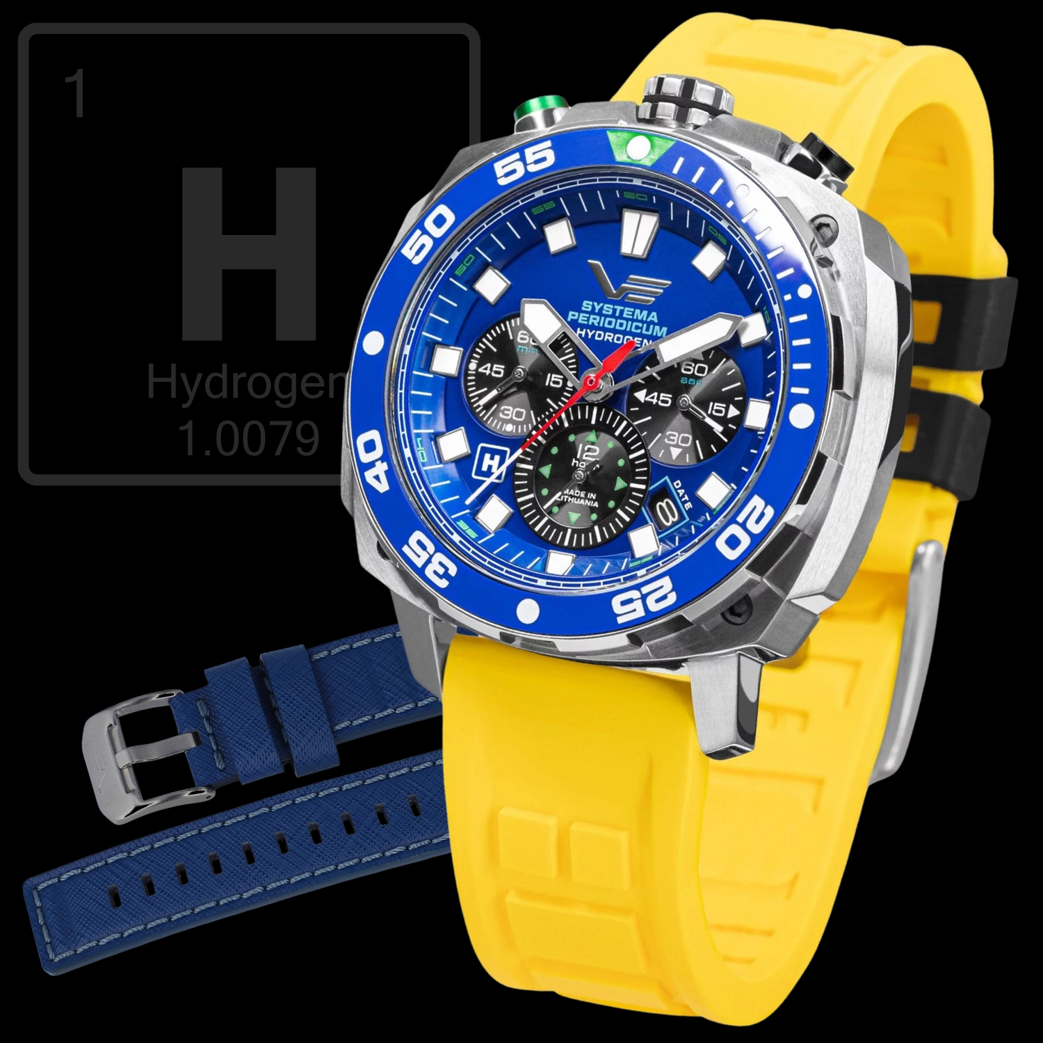 Zegarek Vostok Europe VK67-650A720SY Systema Periodicum Hydrogen męski 